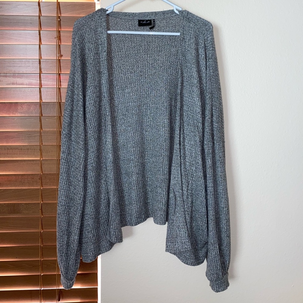soft flowy grey cardigan